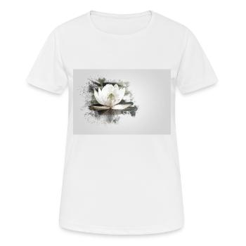 Seerose weiß - Frauen T-Shirt atmungsaktiv - Weiß - Vorne - AI Model Female 172 dark (172cm)