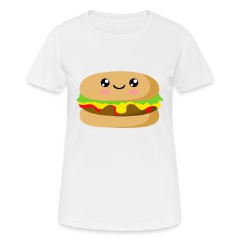 Burger - T-shirt respirant Femme - blanc - Devant - AI Model Female 172 dark (172cm)