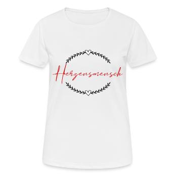 Herzensmensch - Frauen T-Shirt atmungsaktiv - Weiß - Vorne - AI Model Female 172 dark (172cm)