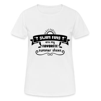 Schwimmflossen sind mein Favorit - Frauen T-Shirt atmungsaktiv - Weiß - Vorne - AI Model Female 172 dark (172cm)