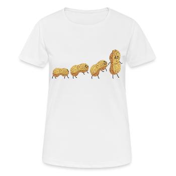 Évolution de l’arachide - T-shirt respirant Femme - blanc - Devant - AI Model Female 172 dark (172cm)