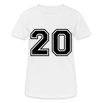 Numero 20 Équipe Foot baseball basket université - T-shirt respirant Femme - blanc - Devant - AI Model Female 172 dark (172cm)