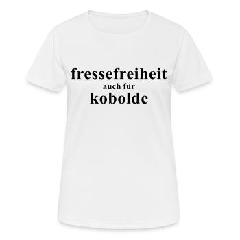 Fressefreiheit auch für Kobolde - Frauen T-Shirt atmungsaktiv - Weiß - Vorne - AI Model Female 172 dark (172cm)