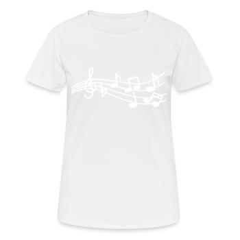 Musical notes sign - Women's Breathable T-Shirt - white - Front - AI Model Female 172 dark (172cm)
