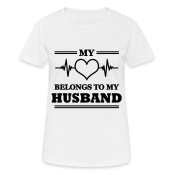 Mon cœur appartient à mon mari - T-shirt respirant Femme - blanc - Devant - AI Model Female 172 dark (172cm)