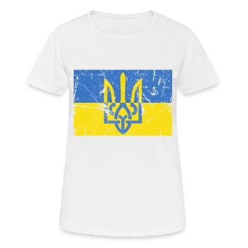Drapeau Ukrainien Trident Ukraine - T-shirt respirant Femme - blanc - Devant - AI Model Female 172 dark (172cm)