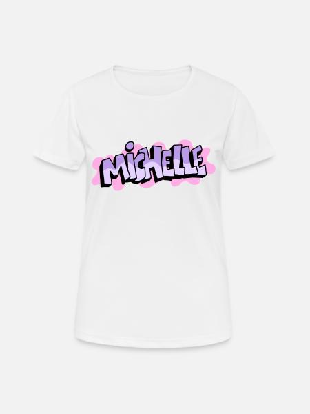 Grafitti Name Michelle - Frauen T-Shirt atmungsaktiv - Weiß
