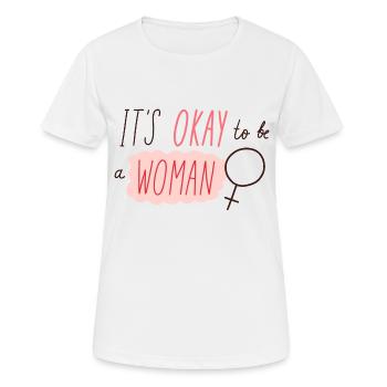 It Ok to be a Women - T-shirt respirant Femme - blanc - Devant - AI Model Female 172 dark (172cm)