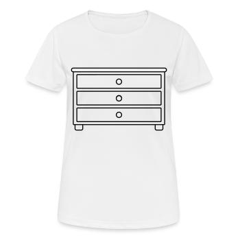 Tiroirs de meubles Commode Design - T-shirt respirant Femme - blanc - Devant - AI Model Female 172 dark (172cm)