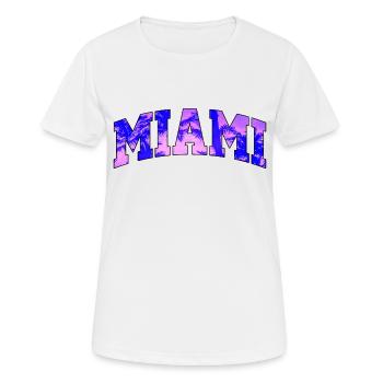 Logo der Miami Purple University - Frauen T-Shirt atmungsaktiv - Weiß - Vorne - AI Model Female 172 dark (172cm)