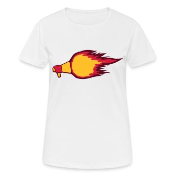 Symbole du mégaphone Fire Flame - T-shirt respirant Femme - blanc - Devant - AI Model Female 172 dark (172cm)