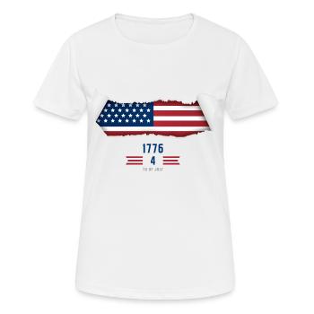 Indépendance du 4 juillet - T-shirt respirant Femme - blanc - Devant - AI Model Female 172 dark (172cm)