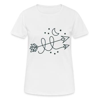 arrows direction with crescent moon - Women's Breathable T-Shirt - white - Front - AI Model Female 172 dark (172cm)