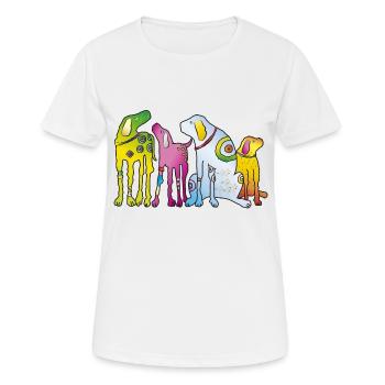 Hunde Welpe Hunderasse Meute Haustier Terrier Mops - Frauen T-Shirt atmungsaktiv - Weiß - Vorne - AI Model Female 172 dark (172cm)