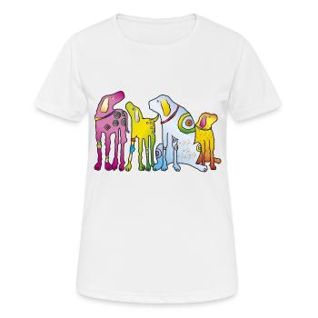 Hunde Welpe Hunderasse Meute Haustier Terrier Mops - Frauen T-Shirt atmungsaktiv - Weiß - Vorne - AI Model Female 172 dark (172cm)