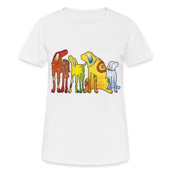 Hunde Welpe Hunderasse Meute Haustier Terrier Mops - Frauen T-Shirt atmungsaktiv - Weiß - Vorne - AI Model Female 172 dark (172cm)