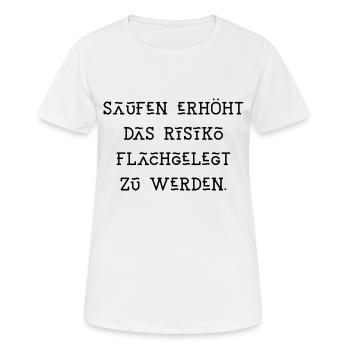saufen flachgelegt werden Spaß Urlaub Sommer Sonne - Frauen T-Shirt atmungsaktiv - Weiß - Vorne - AI Model Female 172 dark (172cm)