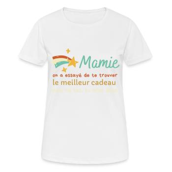 Mamie Le Meilleur Cadeau Humour Grand Mère Ou Mamy - Women's Breathable T-Shirt - white - Front - AI Model Female 172 dark (172cm)