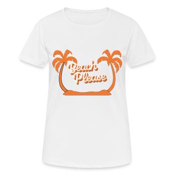 Plage S’il vous plaît - T-shirt respirant Femme - blanc - Devant - AI Model Female 172 dark (172cm)