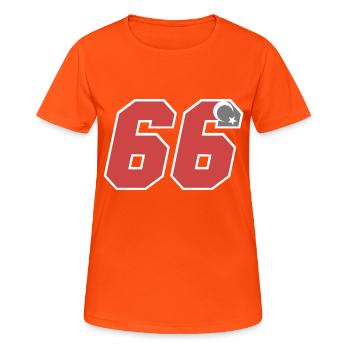 Yang - T-shirt respirant Femme - orange néon - Devant - AI Model Female 172 dark (172cm)
