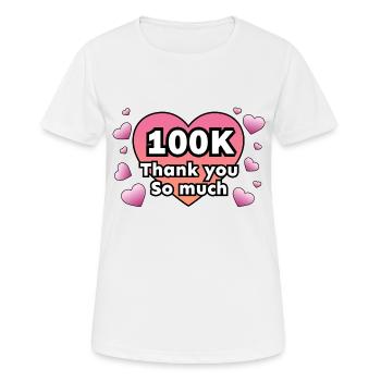 100K Thankx with love - T-shirt respirant Femme - blanc - Devant - AI Model Female 172 dark (172cm)