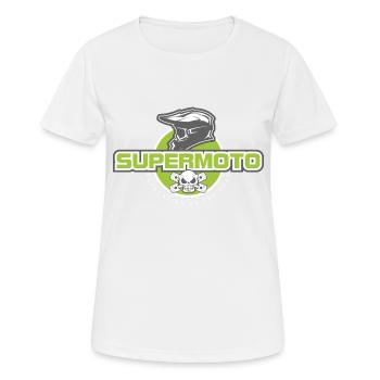 Casque de singe SUPER MOTO - T-shirt respirant Femme - blanc - Devant - AI Model Female 172 dark (172cm)