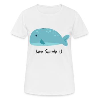 Live Simply - Frauen T-Shirt atmungsaktiv - Weiß - Vorne - AI Model Female 172 dark (172cm)