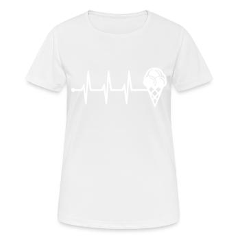 Icône de glace pulse - T-shirt respirant Femme - blanc - Devant - AI Model Female 172 dark (172cm)