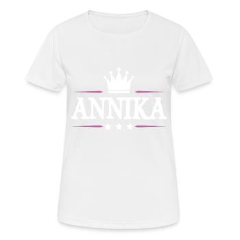 Annika - Frauen T-Shirt atmungsaktiv - Weiß - Vorne - AI Model Female 172 dark (172cm)