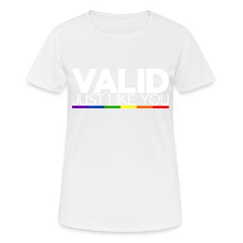 Valid Just Like You - Frauen T-Shirt atmungsaktiv - Weiß - Vorne - AI Model Female 172 dark (172cm)