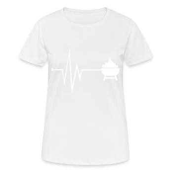 Grill Puls Symbol - Frauen T-Shirt atmungsaktiv - Weiß - Vorne - AI Model Female 172 dark (172cm)