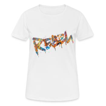 Rebel Rebels Drôle Musique Rétro Hip Hop Rocknroll - T-shirt respirant Femme - blanc - Devant - AI Model Female 172 dark (172cm)