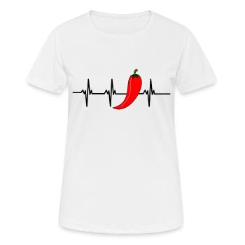chilli heartbeat - Women's Breathable T-Shirt - white - Front - AI Model Female 172 dark (172cm)
