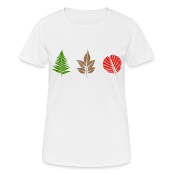 Blätter Design - Frauen T-Shirt atmungsaktiv - Weiß - Vorne - AI Model Female 172 dark (172cm)