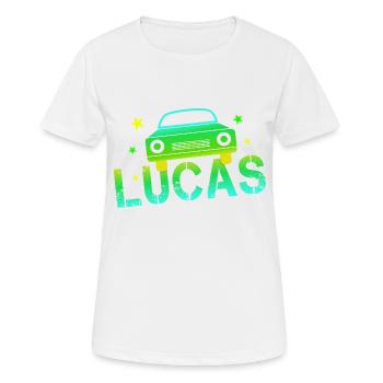 L’anniversaire de Lucas Lucas - T-shirt respirant Femme - blanc - Devant - AI Model Female 172 dark (172cm)