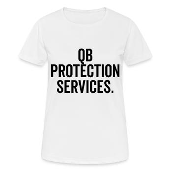 QB Protection Services - Frauen T-Shirt atmungsaktiv - Weiß - Vorne - AI Model Female 172 dark (172cm)