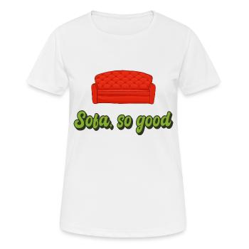 Sofa so good - Frauen T-Shirt atmungsaktiv - Weiß - Vorne - AI Model Female 172 dark (172cm)