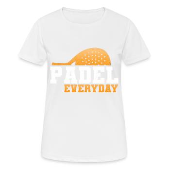 Padel Paddle Raquette Tennis Sport I Cadeau - T-shirt respirant Femme - blanc - Devant - AI Model Female 172 dark (172cm)