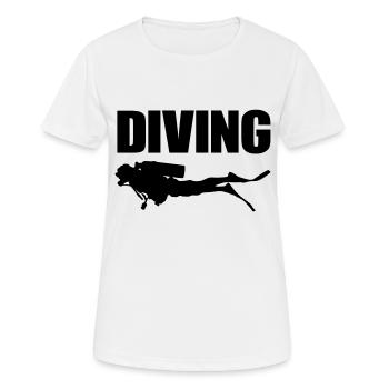 Diving - Frauen T-Shirt atmungsaktiv - Weiß - Vorne - AI Model Female 172 dark (172cm)