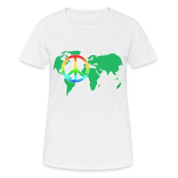Weltfrieden, Frieden by ahapix - Frauen T-Shirt atmungsaktiv - Weiß - Vorne - AI Model Female 172 dark (172cm)