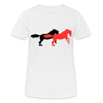 horses - Frauen T-Shirt atmungsaktiv - Weiß - Vorne - AI Model Female 172 dark (172cm)