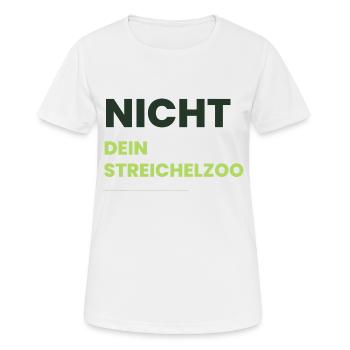 Nicht Dein Streichelzoo Print auf Panel PTSDHG - Frauen T-Shirt atmungsaktiv - Weiß - Vorne - AI Model Female 172 dark (172cm)