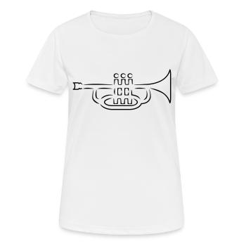 Trompette - T-shirt respirant Femme - blanc - Devant - AI Model Female 172 dark (172cm)