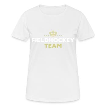 Fieldhockey Team - Frauen T-Shirt atmungsaktiv - Weiß - Vorne - AI Model Female 172 dark (172cm)