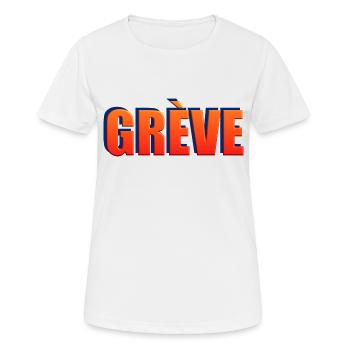 Grève - T-shirt respirant Femme - blanc - Devant - AI Model Female 172 dark (172cm)