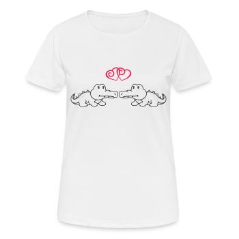 krokodil love - Frauen T-Shirt atmungsaktiv - Weiß - Vorne - AI Model Female 172 dark (172cm)