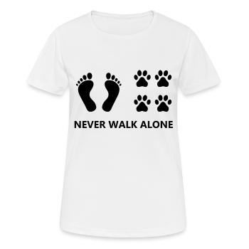 Dog Hund - Frauen T-Shirt atmungsaktiv - Weiß - Vorne - AI Model Female 172 dark (172cm)