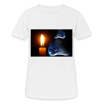 A candle shining over an unknown land. - Women's Breathable T-Shirt - white - Front - AI Model Female 172 dark (172cm)