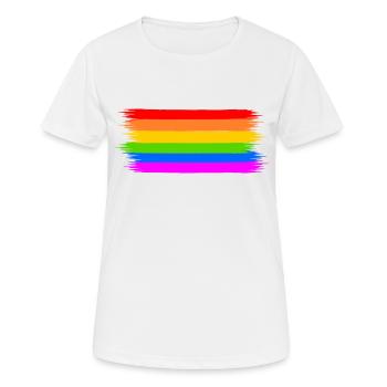 drapeau arc-en-ciel - T-shirt respirant Femme - blanc - Devant - AI Model Female 172 dark (172cm)