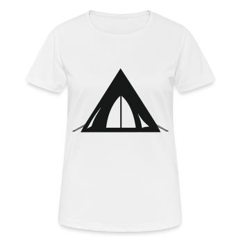 tente de camping - T-shirt respirant Femme - blanc - Devant - AI Model Female 172 dark (172cm)